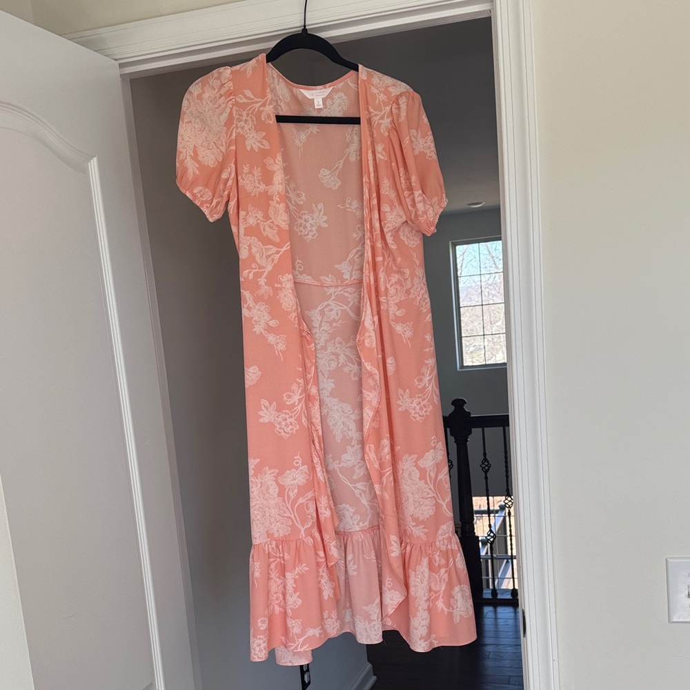 LC Lauren Conrad Peach Floral Maxi Dress